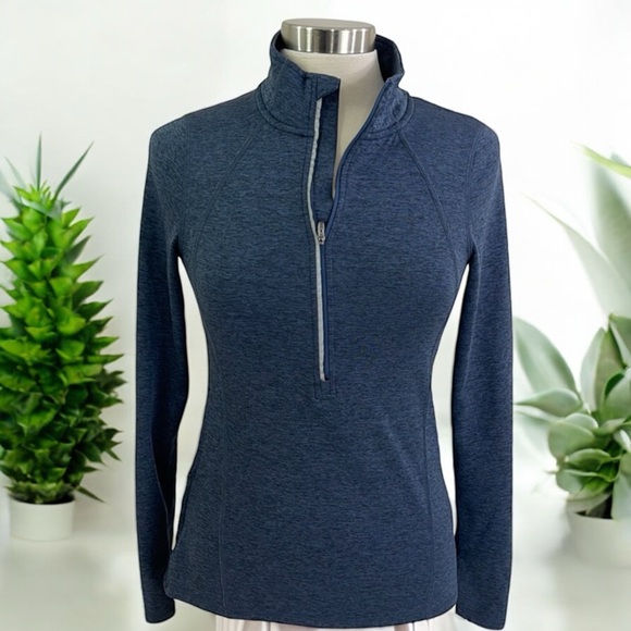 Champion C9 Women's Run Half Zip Pullover "Military Blue Heather" Top - Picture 9 of 16